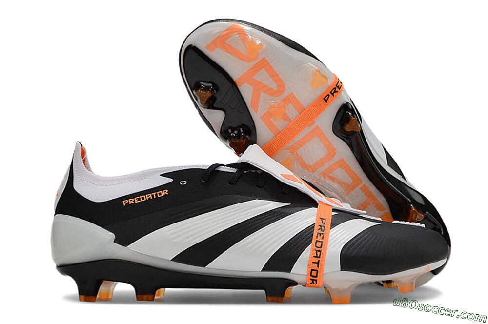 Adidas Predator Elite Foldover Tongue FG Firm Ground Soccer Cleats - White/Black/Orange 1