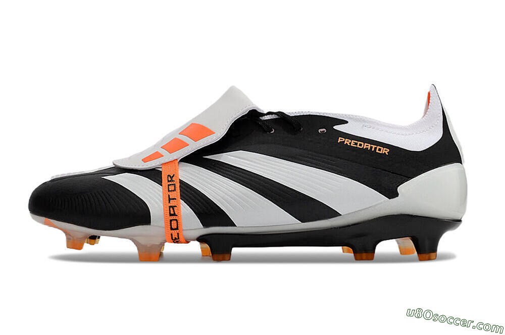 Adidas Predator Elite Foldover Tongue FG Firm Ground Soccer Cleats - White/Black/Orange 2