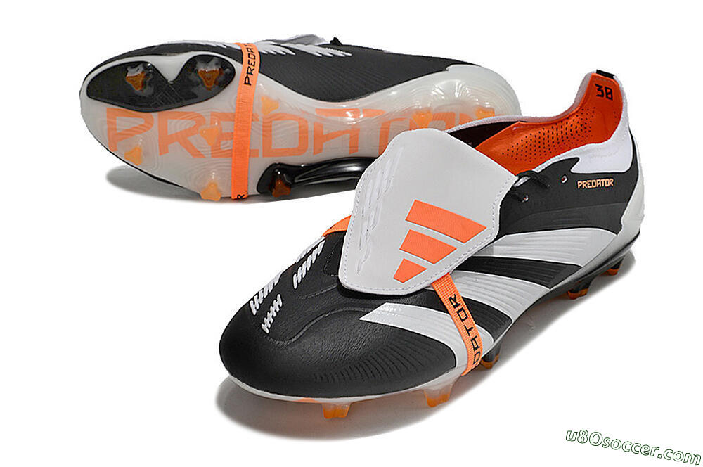 Adidas Predator Elite Foldover Tongue FG Firm Ground Soccer Cleats - White/Black/Orange 3