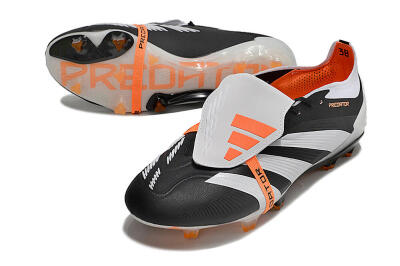 Adidas Predator Elite Foldover Tongue FG Firm Ground Soccer Cleats - White/Black/Orange