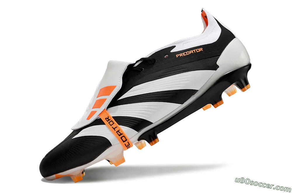 Adidas Predator Elite Foldover Tongue FG Firm Ground Soccer Cleats - White/Black/Orange 5