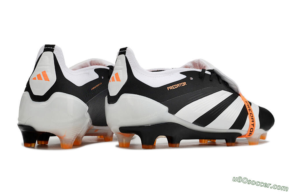 Adidas Predator Elite Foldover Tongue FG Firm Ground Soccer Cleats - White/Black/Orange 6