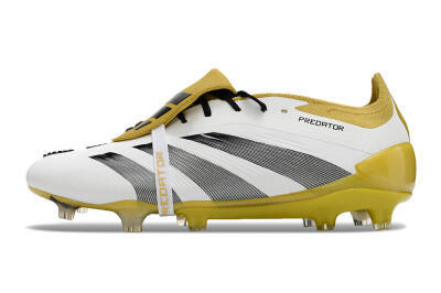 Adidas Predator Elite Foldover Tongue FG Firm Ground Soccer Cleats - White/Black/Yellow
