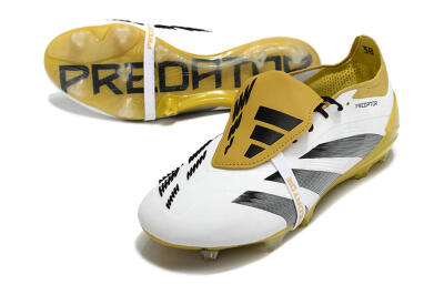 Adidas Predator Elite Foldover Tongue FG Firm Ground Soccer Cleats - White/Black/Yellow