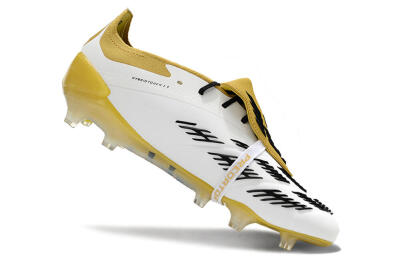 Adidas Predator Elite Foldover Tongue FG Firm Ground Soccer Cleats - White/Black/Yellow