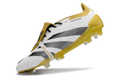 Adidas Predator Elite Foldover Tongue FG Firm Ground Soccer Cleats - White/Black/Yellow