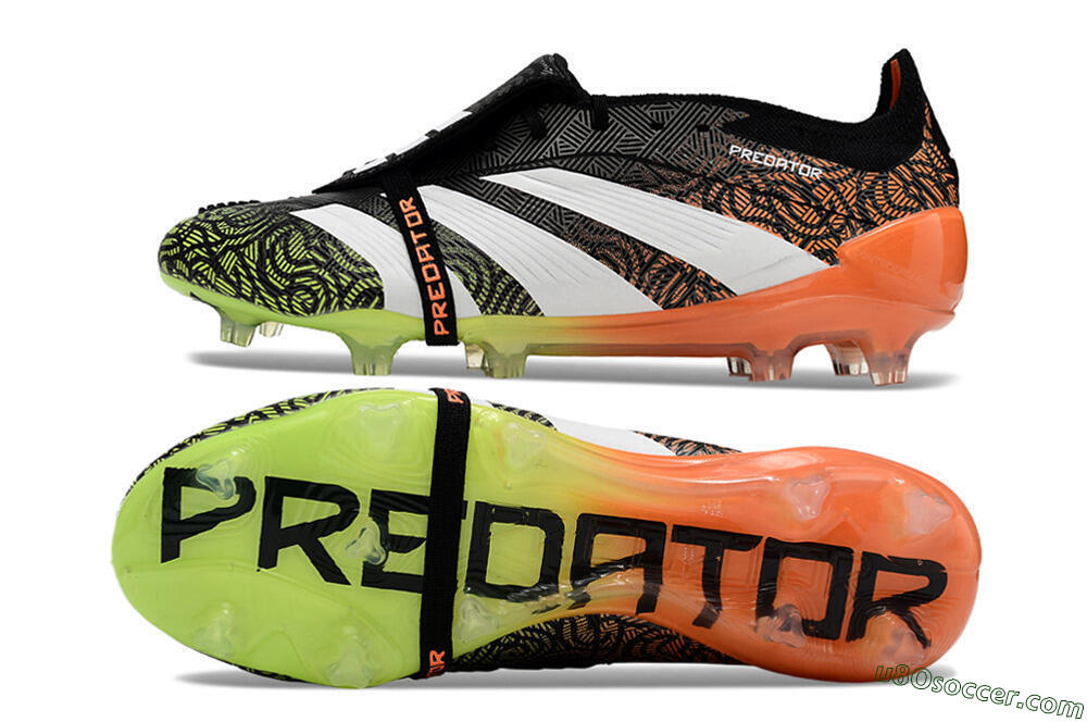 Adidas Predator Elite Foldover Tongue FG Firm Ground Soccer Cleats - Black/White/Green 0