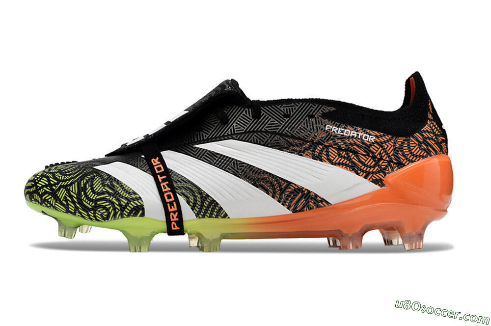 Adidas Predator Elite Foldover Tongue FG Firm Ground Soccer Cleats - Black/White/Green 2