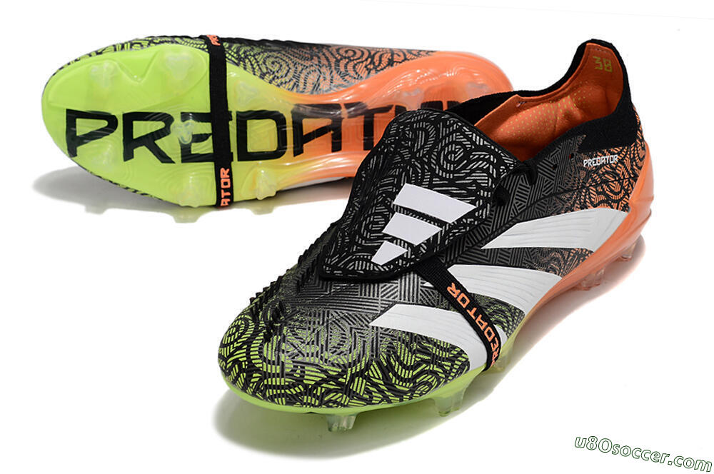 Adidas Predator Elite Foldover Tongue FG Firm Ground Soccer Cleats - Black/White/Green 3