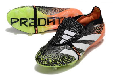 Adidas Predator Elite Foldover Tongue FG Firm Ground Soccer Cleats - Black/White/Green