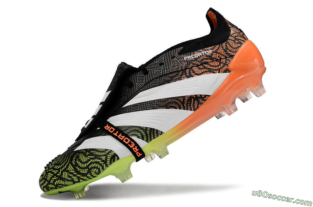 Adidas Predator Elite Foldover Tongue FG Firm Ground Soccer Cleats - Black/White/Green 5