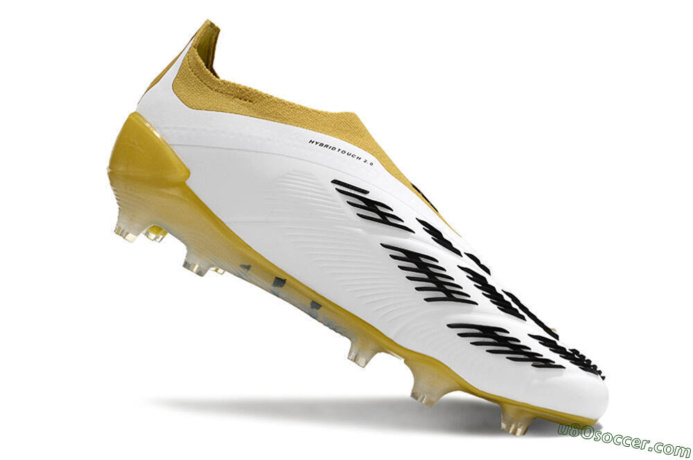 Adidas Predator Accuracy+ FG Firm Ground Soccer Cleats - White/Black/Yellow 4