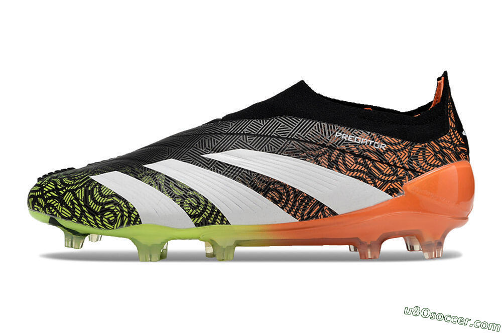 Adidas Predator Accuracy+ FG Firm Ground Soccer Cleats - Black/White/Orange 2