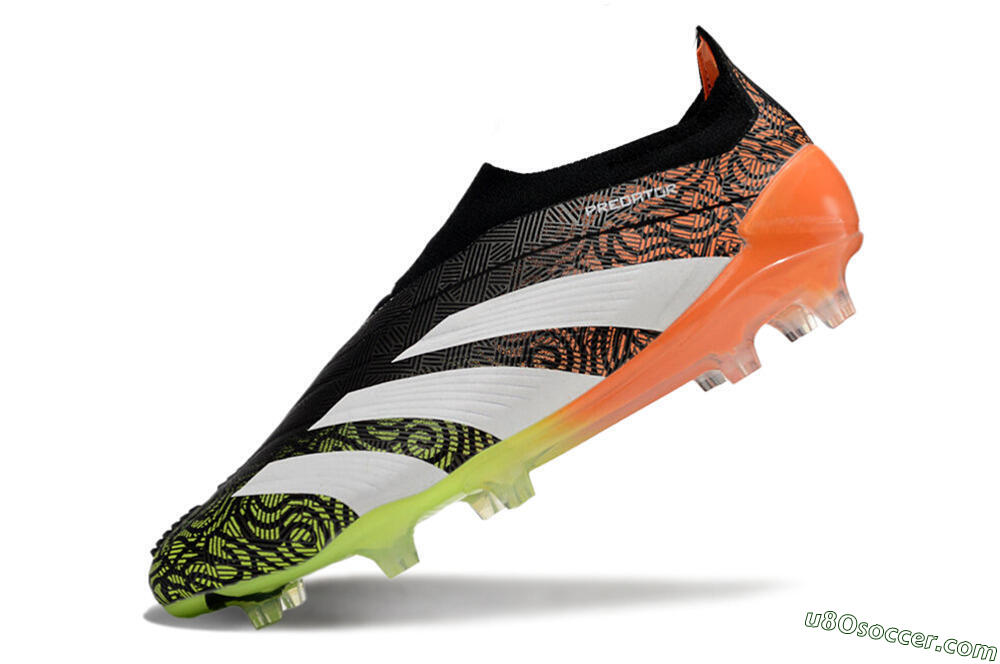 Adidas Predator Accuracy+ FG Firm Ground Soccer Cleats - Black/White/Orange 5