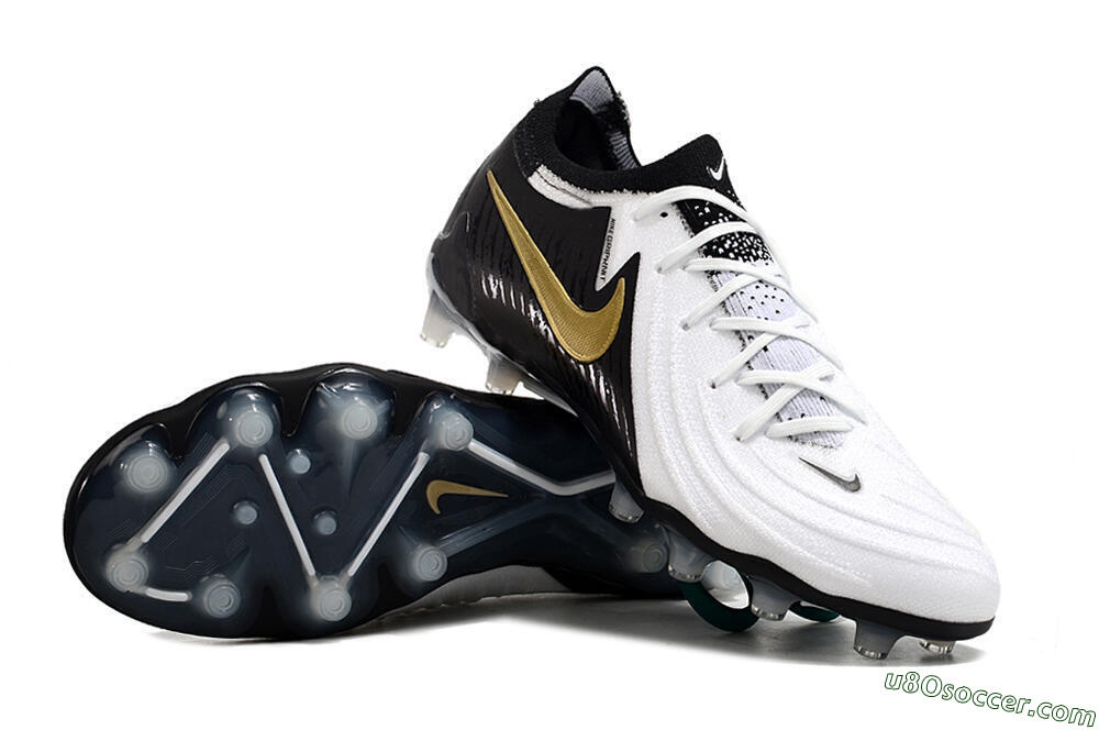 Nike Phantom Luna Elite AG Artificial Grass Soccer Cleats - White/Black/Gold 3