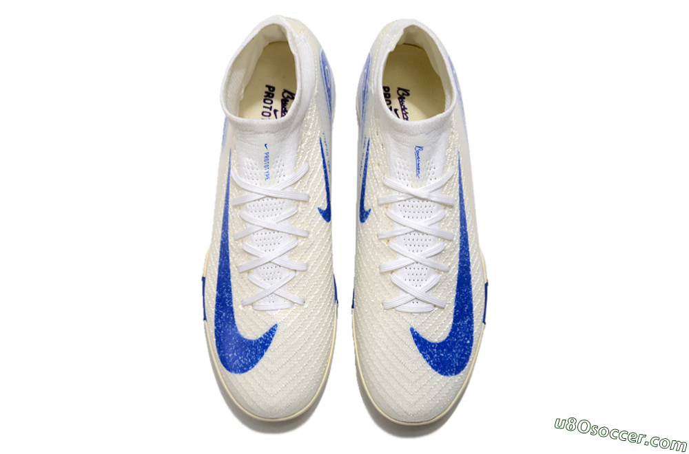 Nike Air Zoom Mercurial Superfly 10 Elite TF Artificial Turf Soccer Shoes - Beige/Blue 4