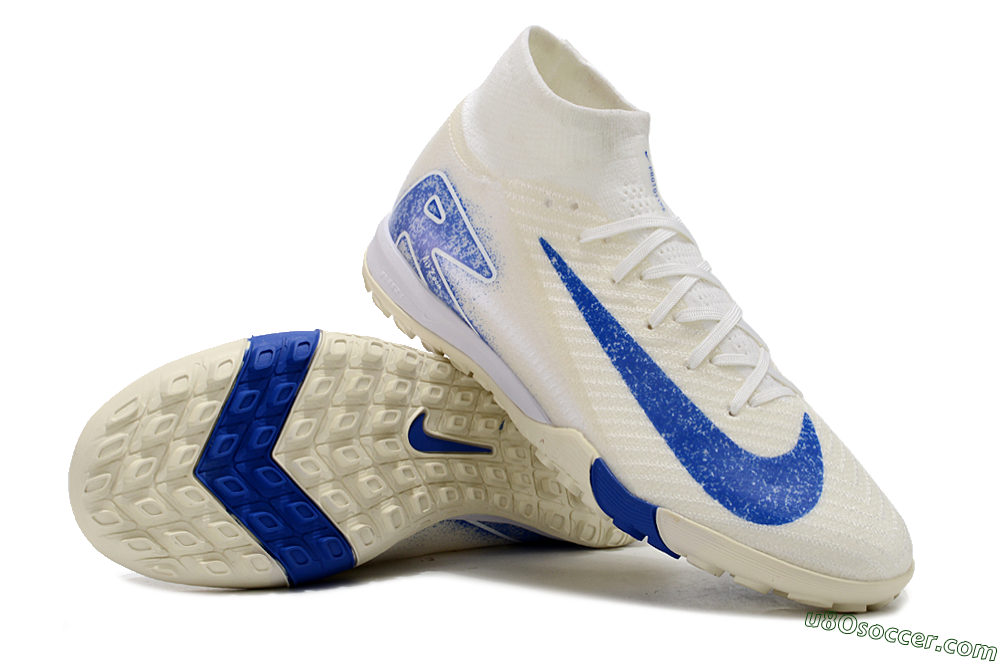 Nike Air Zoom Mercurial Superfly 10 Elite TF Artificial Turf Soccer Shoes - Beige/Blue 3
