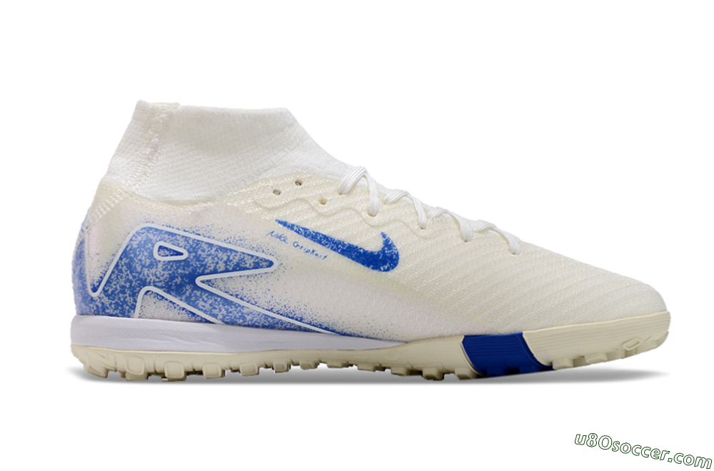 Nike Air Zoom Mercurial Superfly 10 Elite TF Artificial Turf Soccer Shoes - Beige/Blue 7