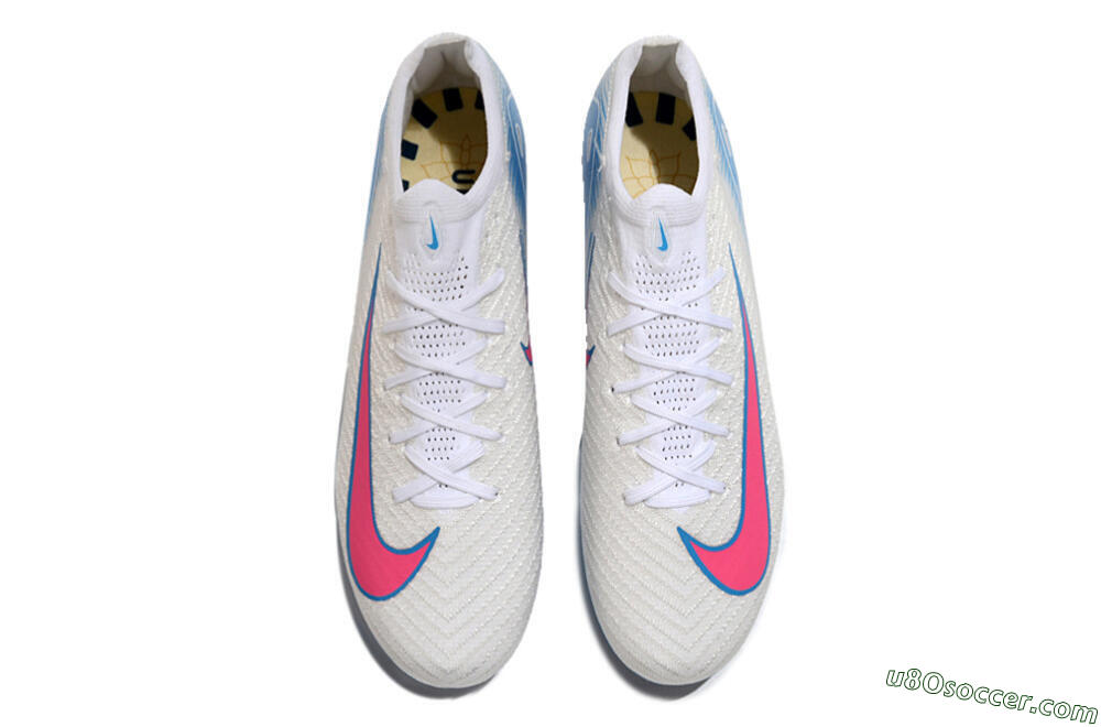 Nike Air Zoom Mercurial Vapor 16 Elite AG Artificial Grass Soccer Cleats - White/Pink/Blue 4