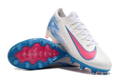 Nike Air Zoom Mercurial Vapor 16 Elite AG Artificial Grass Soccer Cleats - White/Pink/Blue