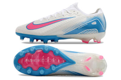 Nike Air Zoom Mercurial Vapor 16 Elite AG Artificial Grass Soccer Cleats - White/Pink/Blue