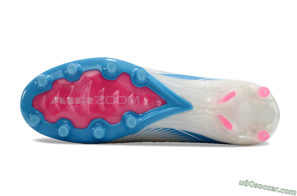 Nike Air Zoom Mercurial Vapor 16 Elite AG Artificial Grass Soccer Cleats - White/Pink/Blue 6