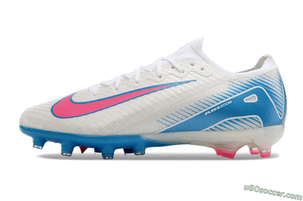 Nike Air Zoom Mercurial Vapor 16 Elite AG Artificial Grass Soccer Cleats - White/Pink/Blue 2