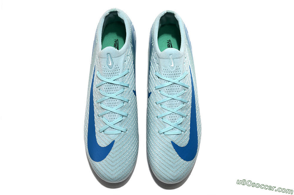 Nike Air Zoom Mercurial Vapor 16 Elite AG Artificial Grass Soccer Cleats - Jade/Beige/Blue 4