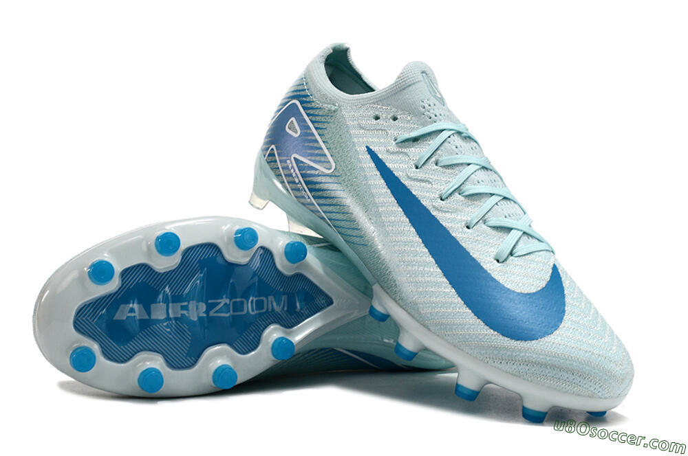 Nike Air Zoom Mercurial Vapor 16 Elite AG Artificial Grass Soccer Cleats - Jade/Beige/Blue 3