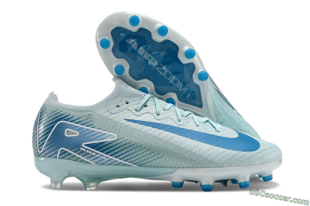 Nike Air Zoom Mercurial Vapor 16 Elite AG Artificial Grass Soccer Cleats - Jade/Beige/Blue 1
