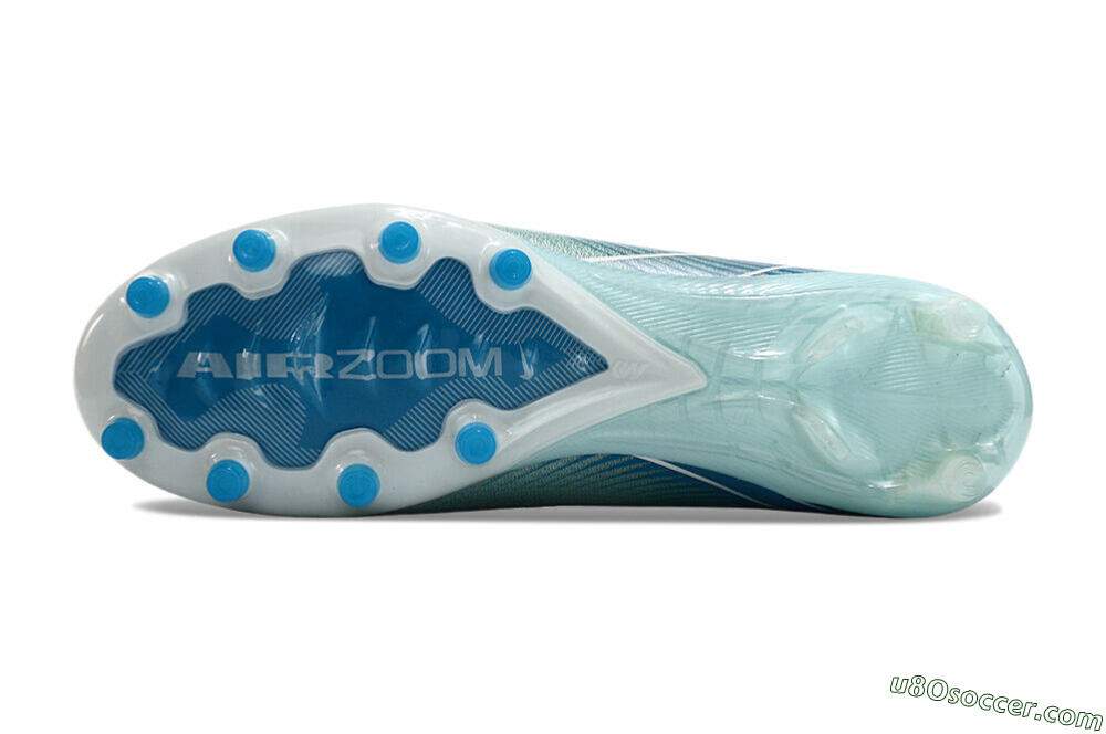 Nike Air Zoom Mercurial Vapor 16 Elite AG Artificial Grass Soccer Cleats - Jade/Beige/Blue 6