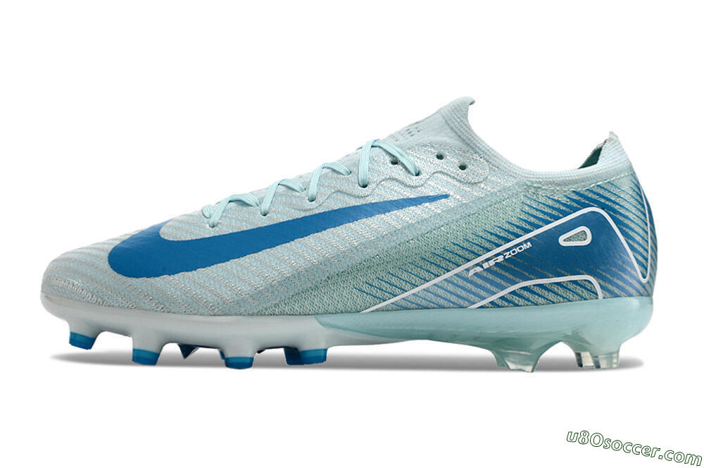Nike Air Zoom Mercurial Vapor 16 Elite AG Artificial Grass Soccer Cleats - Jade/Beige/Blue 2