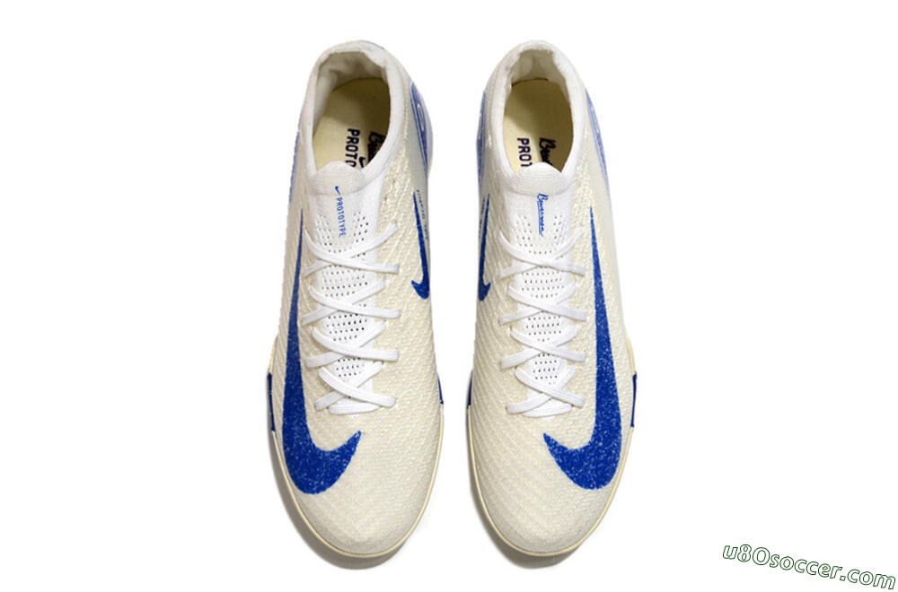 Nike Air Zoom Mercurial Vapor 16 Elite TF Artificial Turf Soccer Shoes - Beige/Blue 4