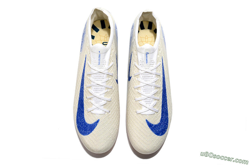 Nike Air Zoom Mercurial Vapor 16 Elite AG Artificial Grass Soccer Cleats - Beige/Blue 5