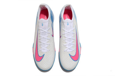 Nike Air Zoom Mercurial Vapor 16 Elite TF Artificial Turf Soccer Shoes - White/Pink/Blue