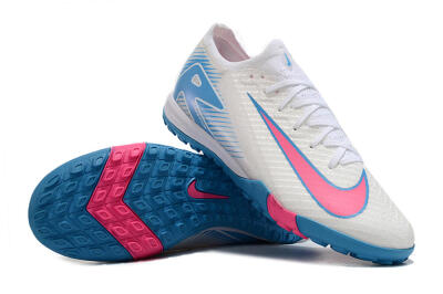 Nike Air Zoom Mercurial Vapor 16 Elite TF Artificial Turf Soccer Shoes - White/Pink/Blue