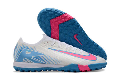 Nike Air Zoom Mercurial Vapor 16 Elite TF Artificial Turf Soccer Shoes - White/Pink/Blue