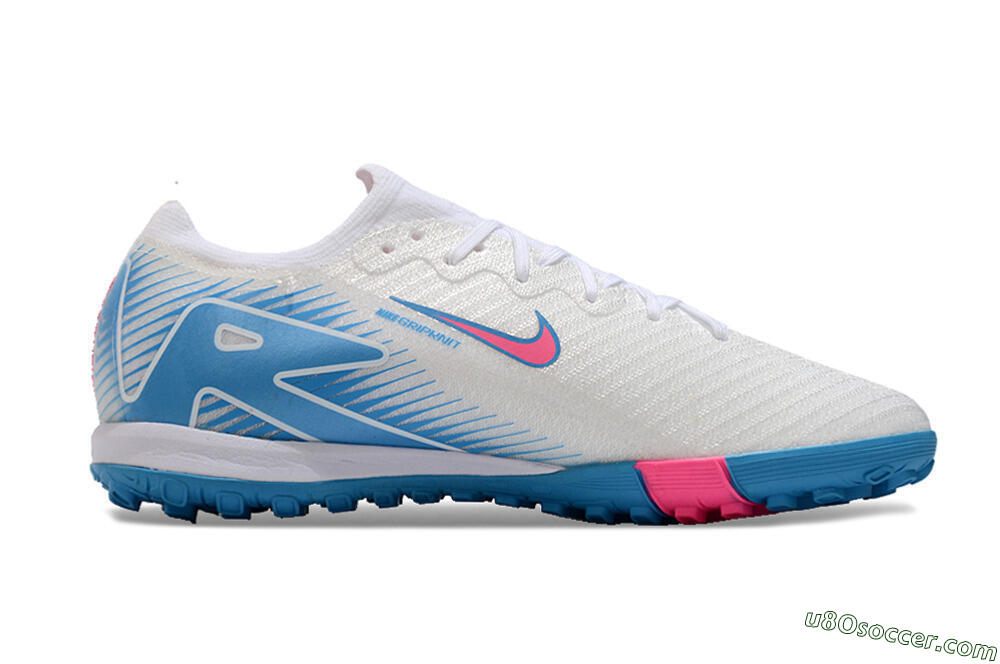 Nike Air Zoom Mercurial Vapor 16 Elite TF Artificial Turf Soccer Shoes - White/Pink/Blue 5