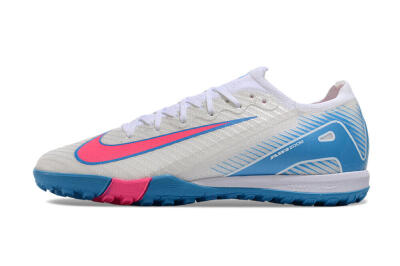 Nike Air Zoom Mercurial Vapor 16 Elite TF Artificial Turf Soccer Shoes - White/Pink/Blue