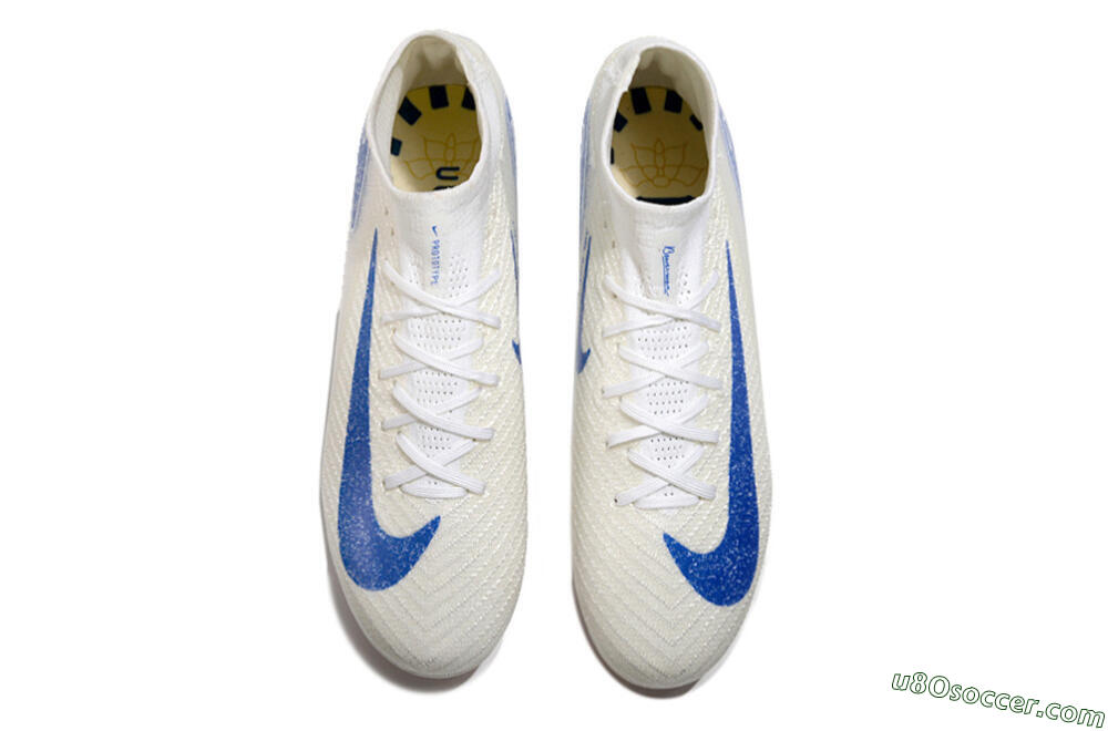 Nike Air Zoom Mercurial Superfly 10 Elite AG Artificial Grass Soccer Cleats - Beige/Blue 4