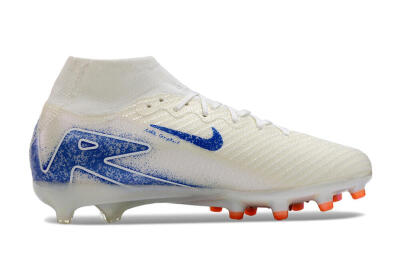 Nike Air Zoom Mercurial Superfly 10 Elite AG Artificial Grass Soccer Cleats - Beige/Blue