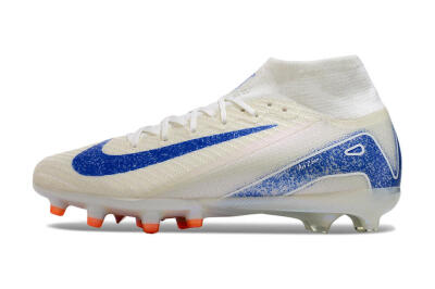 Nike Air Zoom Mercurial Superfly 10 Elite AG Artificial Grass Soccer Cleats - Beige/Blue