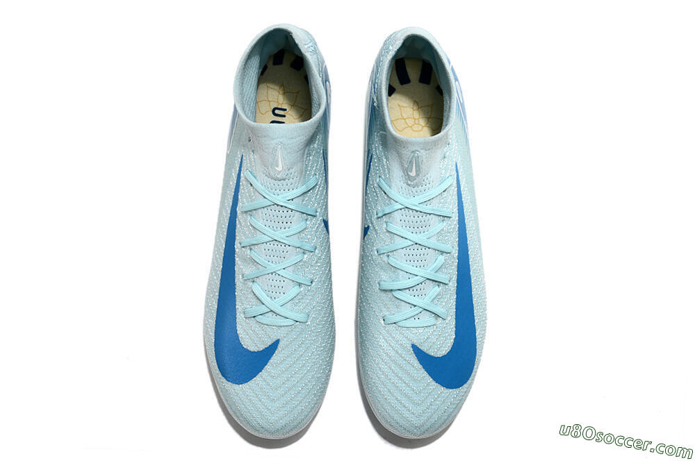 Nike Air Zoom Mercurial Superfly 10 Elite AG Artificial Grass Soccer Cleats - Jade/Beige/Blue 4
