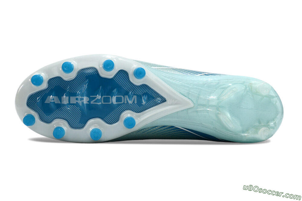 Nike Air Zoom Mercurial Superfly 10 Elite AG Artificial Grass Soccer Cleats - Jade/Beige/Blue 6