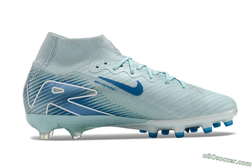 Nike Air Zoom Mercurial Superfly 10 Elite AG Artificial Grass Soccer Cleats - Jade/Beige/Blue 5