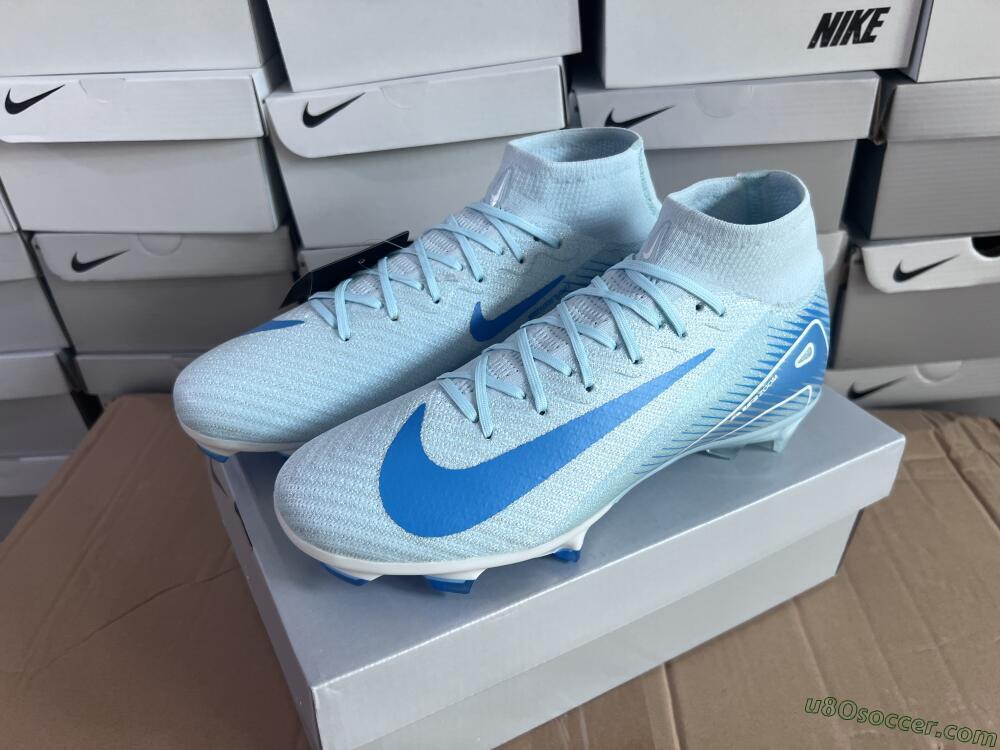 Nike Air Zoom Mercurial Superfly 10 Elite FG Firm Ground Soccer Cleats - Jade/White/Blue