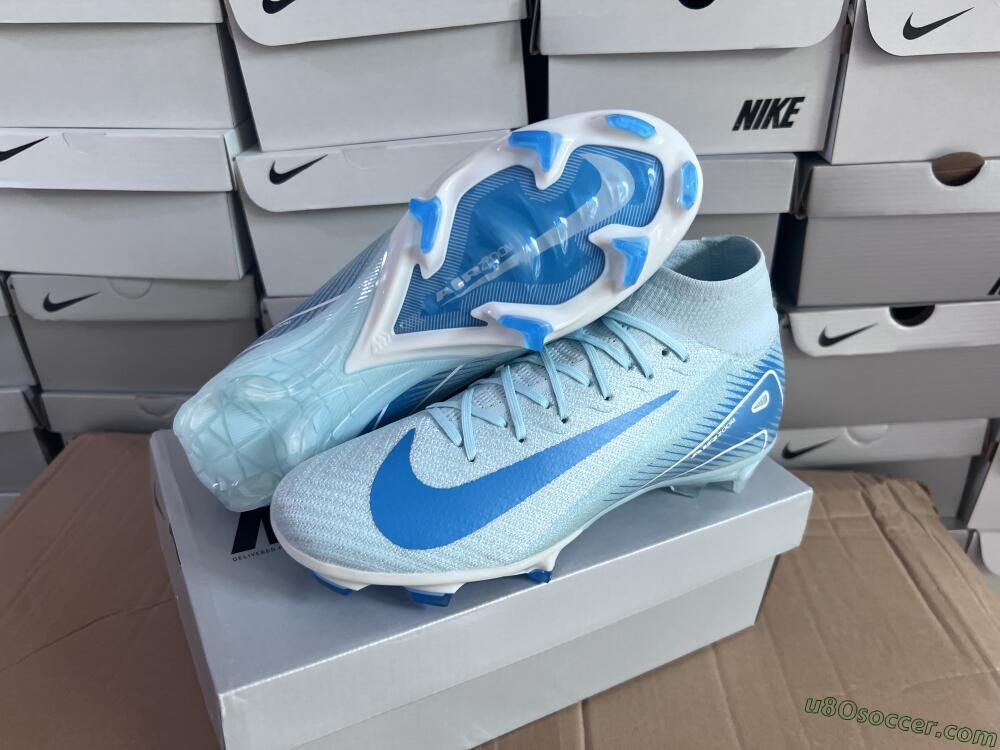 Nike Air Zoom Mercurial Superfly 10 Elite FG Firm Ground Soccer Cleats - Jade/White/Blue