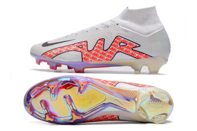 Nike Air Zoom Mercurial Superfly 9 Elite FG Firm Ground Soccer Cleats - White/Red