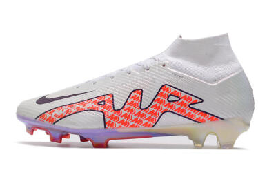 Nike Air Zoom Mercurial Superfly 9 Elite FG Firm Ground Soccer Cleats - White/Red