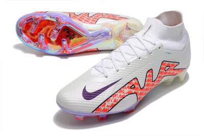 Nike Air Zoom Mercurial Superfly 9 Elite FG Firm Ground Soccer Cleats - White/Red